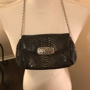 Mini Brighton Black croc handbag